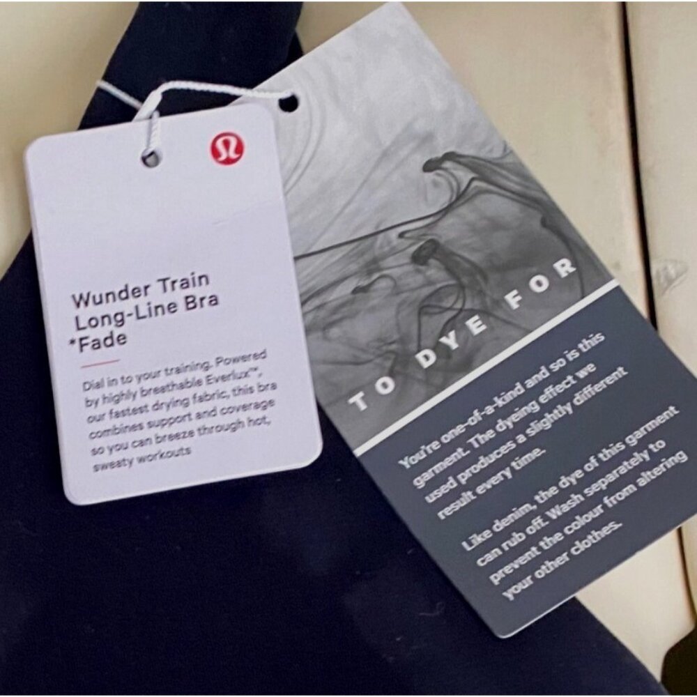 size 4 NWT Lululemon Wunder Train Longline Bra Fade *Medium Support, C/D‎ Cup - Picture 6 of 10